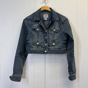 VTG Roper Women Y2K Western Cropped Denim Jacket Size M Cowgirl Indie Festival